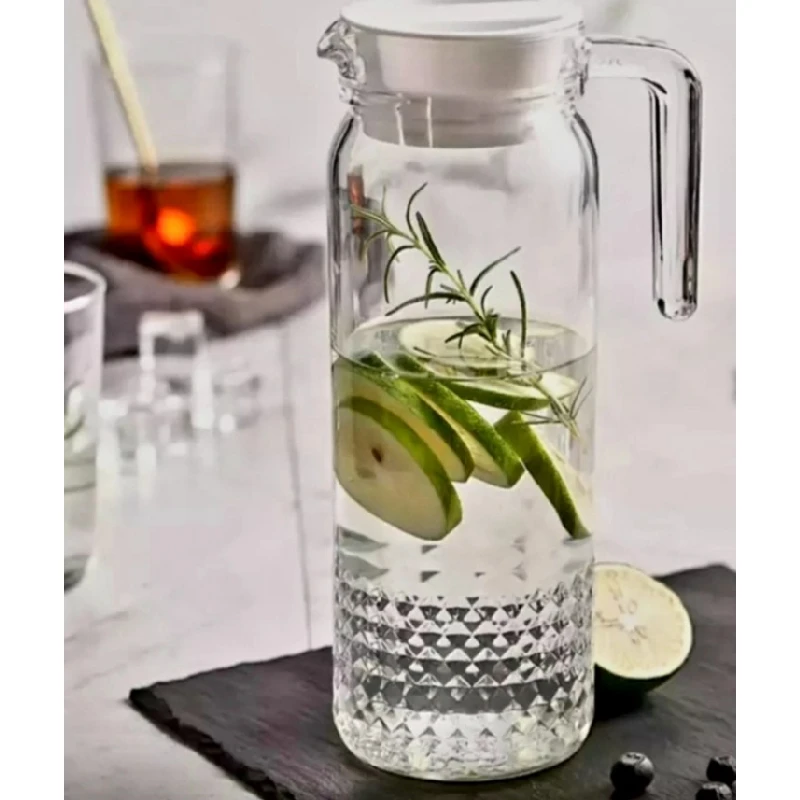 Luminarc Dona Embossment Twinkle Glass Jug 1L Transparent Q0435 2 Luminarc Dona Embossment Twinkle Glass Jug 1L Transparent Q0435