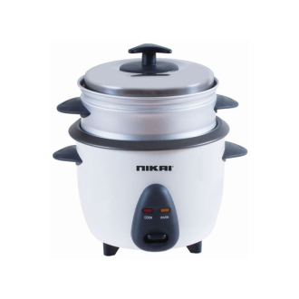 Nikai Rice Cooker 1L Keep Warm Function Teflon Coated Inner Pot 400w NR701A Aluminum Steamer Detachable Power Cord Indicator Lights