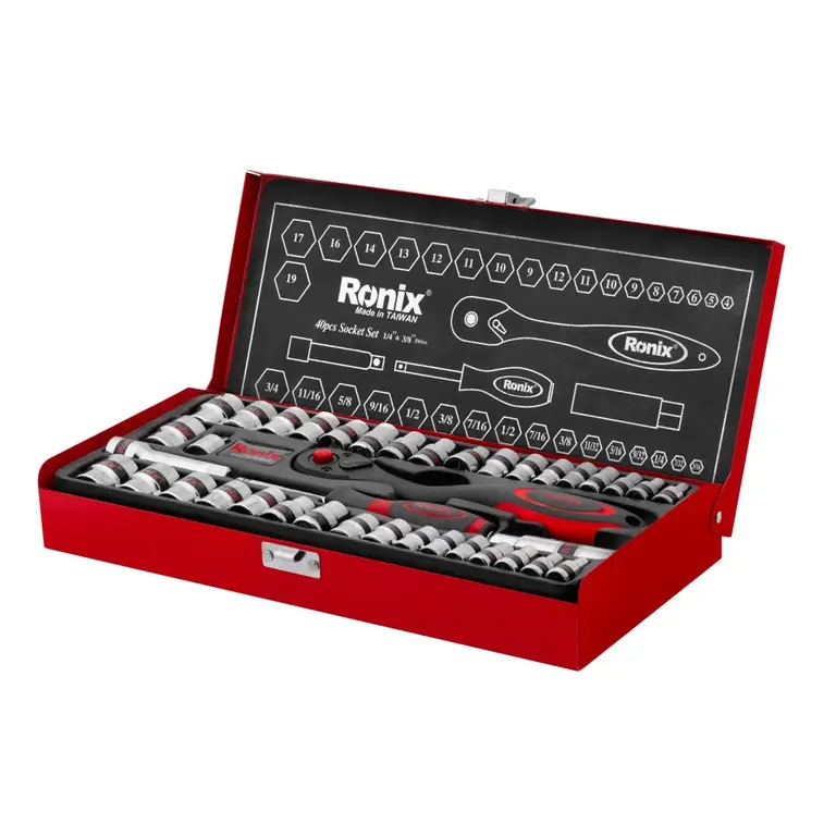 Ronix Socket Set 40Pcs Professional Spanner 3/8 Inch Box Socket Set For Car Repair Rh-2641 1 Ronix Socket Set 40Pcs Professional Spanner 3/8 Inch Box Socket Set For Car Repair Rh-2641