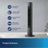Philips Tower Fan 5000 Series 40W with Remote Controller, Touch Control Panel, 3 Speed Level, Timer, Quiet Operation CX5535/11