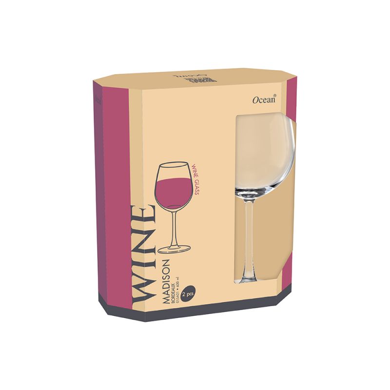 Ocean Wine Glass 2Pcs Madison Bordeaux 600Ml Fine Rim Stemware 3015A2102G0006 6 Ocean Wine Glass 2Pcs Madison Bordeaux 600Ml Fine Rim Stemware 3015A2102G0006