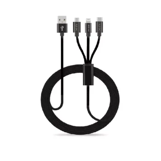Esse Dyro 3in1 (Lightning+Type C+Micro-USB) Cable 1m ECB-USB37095