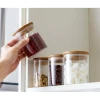 Generic Glass Jar Round with Wooden Lid 10x12cm – Elegant Storage Container for Kitchen & Home R1012(1-19)