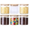Generic Glass Jar Round with Wooden Lid 10x15cm – Elegant Storage Container for Kitchen & Home R1015(1-28)