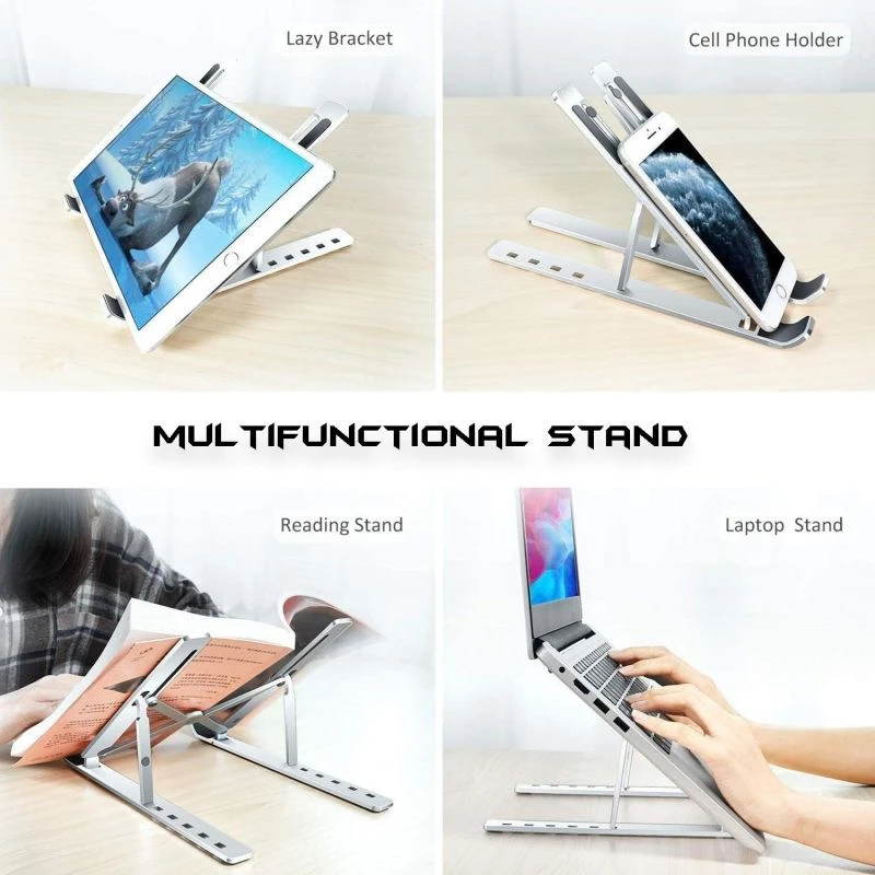 Generic Laptop Stand 6 Adjustable Height Aluminum Alloy Foldable Az-7 6 Generic Laptop Stand 6 Adjustable Height Aluminum Alloy Foldable Az-7