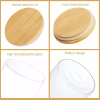 Generic Glass Jar Round with Wooden Lid 10x15cm – Elegant Storage Container for Kitchen & Home R1015(1-28)