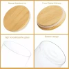 Generic Glass Jar Round with Wooden Lid 10x15cm – Elegant Storage Container for Kitchen & Home R1015(1-28)