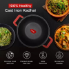 Pigeon Imperi Luxe Cast Iron Kadai 24cm – Natural Non-Stick, Toxin-Free & Durable Cookware Sap 16300