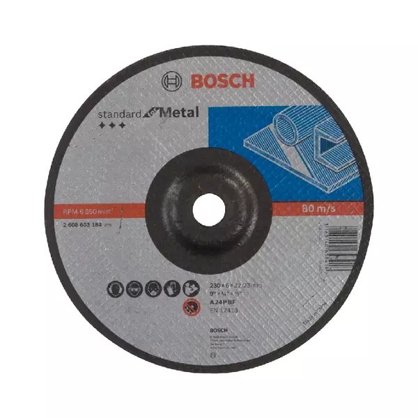 Bosch Standard For Metal Grinding Disc With Depressed Centre 230 X 22.23 X 6.0 Mm 2608603184 1 Bosch Standard For Metal Grinding Disc With Depressed Centre 230 X 22.23 X 6.0 Mm 2608603184