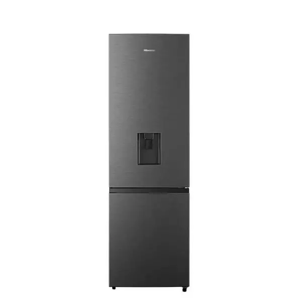 Hisense Refrigerator 269L With Water Dispenser, Double Doors, Bottom Freezer, Defrost Cooling, Recessed Handle, Big Guard, Led Lighting, Inox H370Bit-Wd 1 Hisense Refrigerator 269L With Water Dispenser, Double Doors, Bottom Freezer, Defrost Cooling, Recessed Handle, Big Guard, Led Lighting, Inox H370Bit-Wd