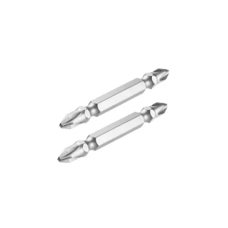 Total Magnetic Tip Screwdriver Bit PH2+PH2 65mm, S2 Industrial Steel 2pcs Set TAC16PH234