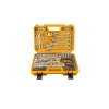 Ingco 82pcs 1/4" &1/2" Socket Set with Cr-V Steel Material, Three Color Soft Handle HKTS42802