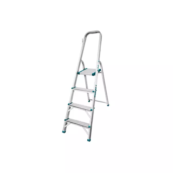Total Household Ladder With 4 Steps, Aluminium Body Thlad06041 1 Total Household Ladder With 4 Steps, Aluminium Body Thlad06041