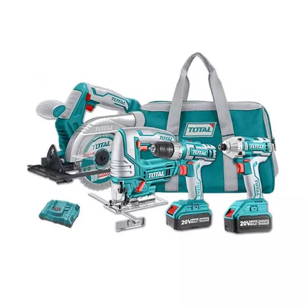 Total Drill Machine, Impact Wrench, Jigsaw, Circular Saw Cordless Li-Ion 4Pc Combo Tckli2010 1 Total Drill Machine, Impact Wrench, Jigsaw, Circular Saw Cordless Li-Ion 4Pc Combo Tckli2010