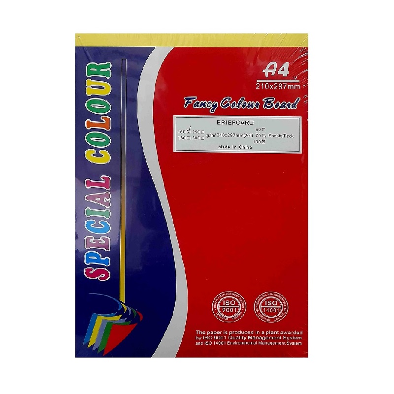 Special Colour Manilla Sheet A4 160Gsm 100 Sheets Yellow P06943 1 Special Colour Manilla Sheet A4 160Gsm 100 Sheets Yellow P06943