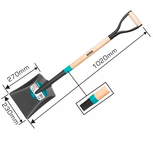 Total Garden Steel Shovel With Wooden Handle Ththw0102 1 Total Garden Steel Shovel With Wooden Handle Ththw0102