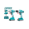 Total Drill Machine & Impact Wrench Cordless Li-Ion 2pc Combo Kit TCKLI2007