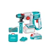 Total Cordless Rotary Hammer Drill 2.0J SDS PLUS Lithium-ion 20V with 3pcs Drill Bits, Chisel, 4.0Ah Battery, Charger TRHLI202081