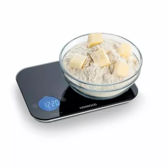 Kenwood Digital Kitchen Scale 5G-8Kg Capacity Weight Weighing With 6 Units, 4Mm Tempered Glass, Touch Control, 3 Aaa Batteries, Tare/Zero Function, Auto Shut-Off WEP50.000BK