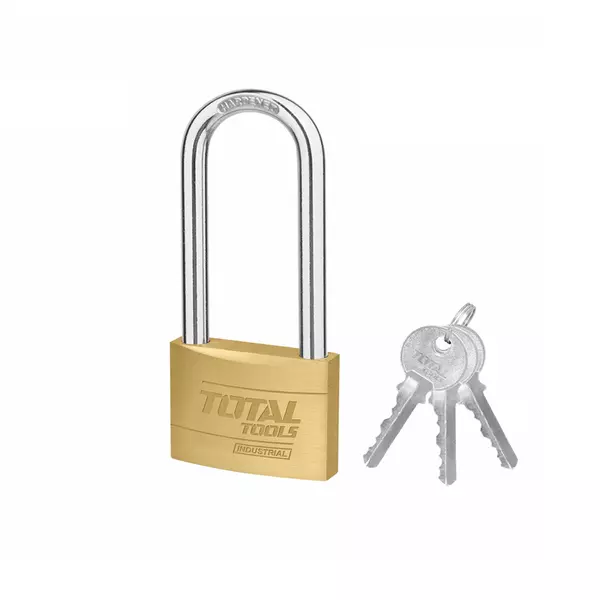 Total Brass Padlock Heavy Duty Long Shackle 40Mm, Solid Brass Cylinder With Pins, 3Pcs Brass Keys Tlk32402L 1 Total Brass Padlock Heavy Duty Long Shackle 40Mm, Solid Brass Cylinder With Pins, 3Pcs Brass Keys Tlk32402L