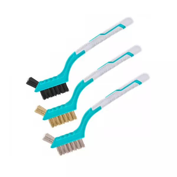 Total Abrasive Wire Brush 180Mm/7&Quot; 3Pcs Set, Three Mini Cleaning Brushes With Nylon, Brass And Wire Bristles Tac38033 1 Total Abrasive Wire Brush 180Mm/7&Quot; 3Pcs Set, Three Mini Cleaning Brushes With Nylon, Brass And Wire Bristles Tac38033