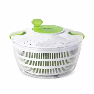 Decakila Colander Salad Spinner 4l Transparent Plastic Bowl Kmtt088w wash and spin dry salad greens, fruits and vegetables can be sepatated for easy use and cleaning