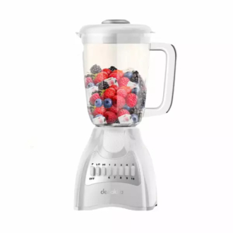Decakila Blender 1.5l Plastic Jug with Stainless Steel Blades 500w Kejb044w 10 speed control with pulse copper wire motor anti slip feet design