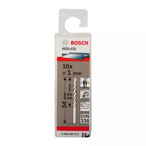 Bosch Twist Drill Spiralbohrer Hss Co 10 X 1Mm 2608585872 1 Bosch Twist Drill Spiralbohrer Hss Co 10 X 1Mm 2608585872