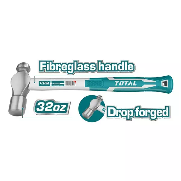 Total Ball Pein Hammer 900G Fibre Handle Tht74326 1 Total Ball Pein Hammer 900G Fibre Handle Tht74326