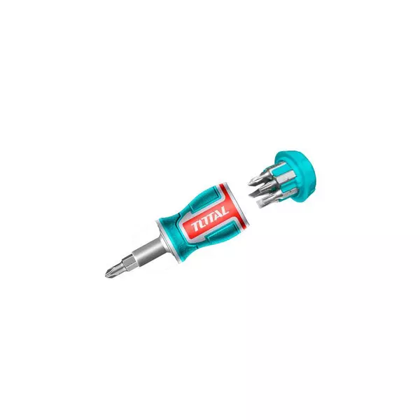 Total 8In1 Stubby Screwdriver Set With Handle &Amp; Screwdriver Bits Tacsds0706 1 Total 8In1 Stubby Screwdriver Set With Handle &Amp; Screwdriver Bits Tacsds0706