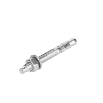 Total Galvanized Wedge Anchor 3/8"x2-1/2" Carbon Steel, Zinc Plated Finish THWWA382121 (Pack of 100pcs)