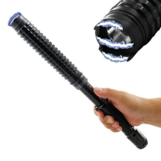 Hy-X10 Telescopic Baton Taser Torch Emergency Light (Black) - Fsn2635