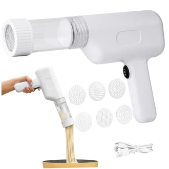Electric Handheld Pasta Maker Automatic Portable Noodle Press Machine Rechargeable Wireless With 6 Molds