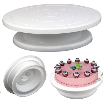 28cm Pastry Turntable Plastic Cake Rotating Table Anti-skid Round Stand Cake Turntable Decorating Baking Tools