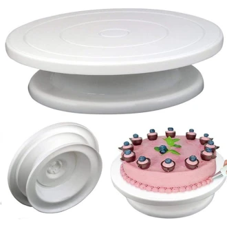 28cm Pastry Turntable Plastic Cake Rotating Table Anti-skid Round Stand Cake Turntable Decorating Baking Tools