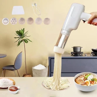 Electric Handheld Pasta Maker Automatic Portable Noodle Press Machine Rechargeable Wireless With 6 Molds