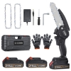 O-CONN Cordless 6 Inch Handheld Portable Electric Chainsaw with 2 Batteries