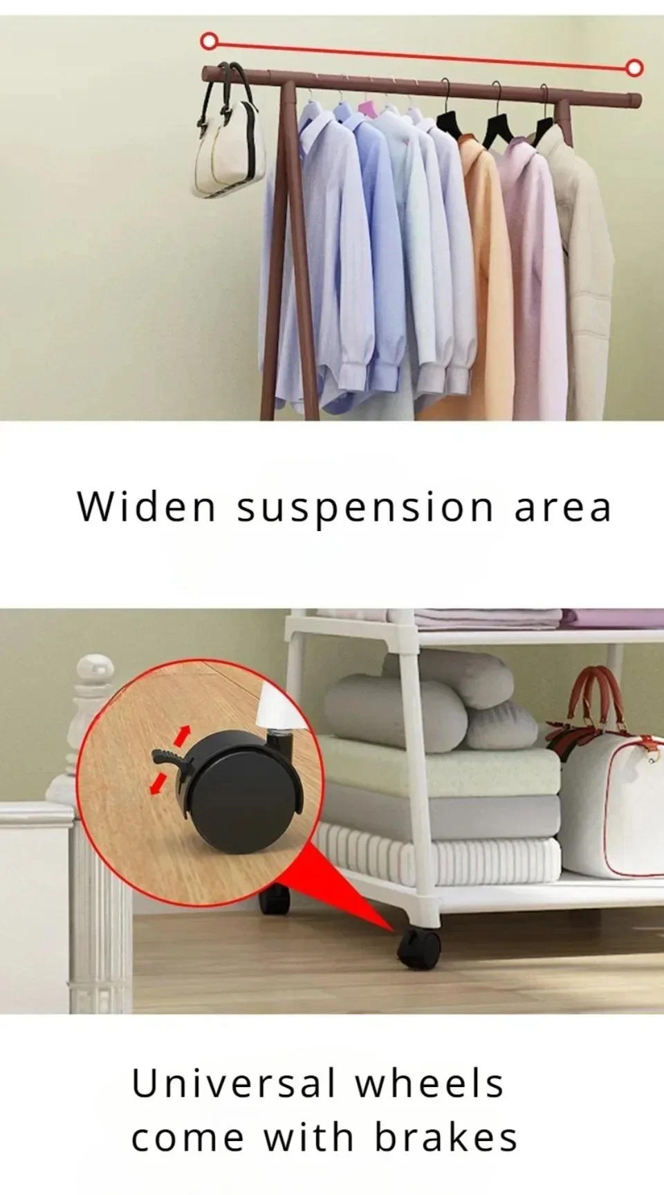Moveable Standing Cloth Rack Telescopic Design With Wheels - Jhc2330L 9 Moveable Standing Cloth Rack Telescopic Design With Wheels - Jhc2330L