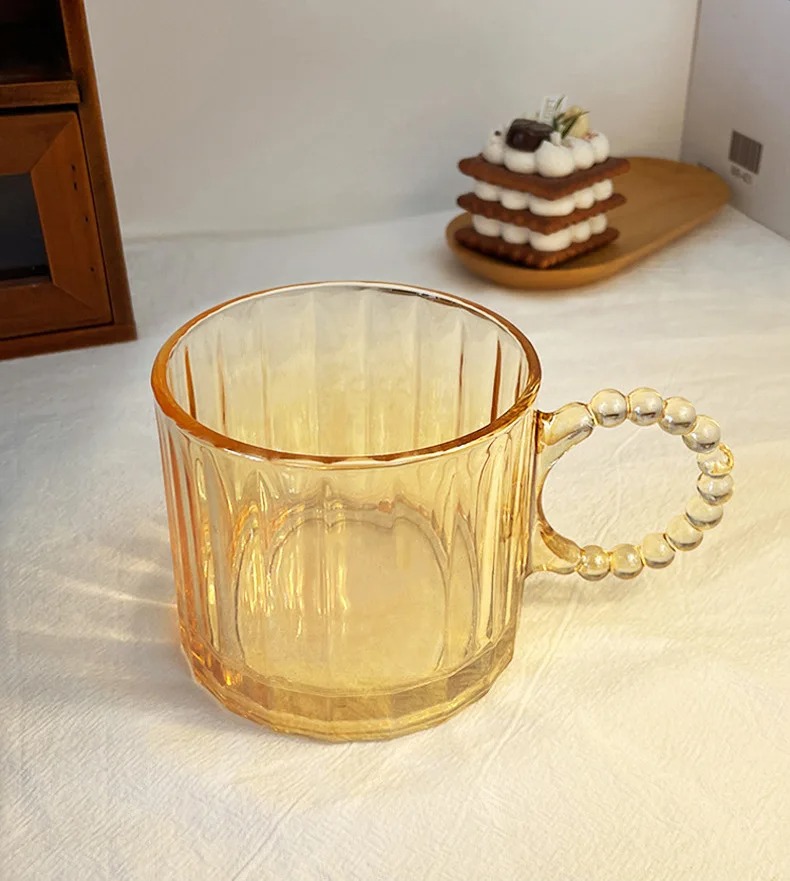 Small Bubble Ring With Handle Glass Cup Europe Style Household Coffee Mug 7 Small Bubble Ring With Handle Glass Cup Europe Style Household Coffee Mug