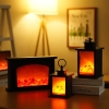 LED Fireplace Flame Lantern Lamp Simulation Flame Night Light USB Or Battery Powered Flameless Lamp for Courtyard Room Decor