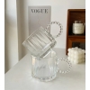 Small Bubble Ring With Handle Glass Cup Europe Style Household Coffee Mug