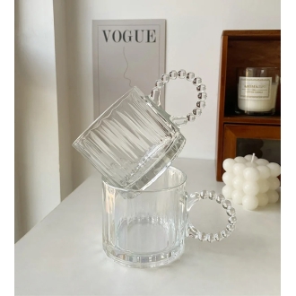 Small Bubble Ring With Handle Glass Cup Europe Style Household Coffee Mug