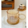 Small Bubble Ring With Handle Glass Cup Europe Style Household Coffee Mug