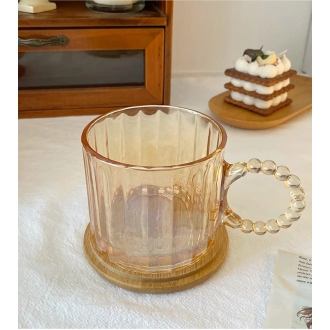 Small Bubble Ring With Handle Glass Cup Europe Style Household Coffee Mug