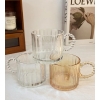 Small Bubble Ring With Handle Glass Cup Europe Style Household Coffee Mug